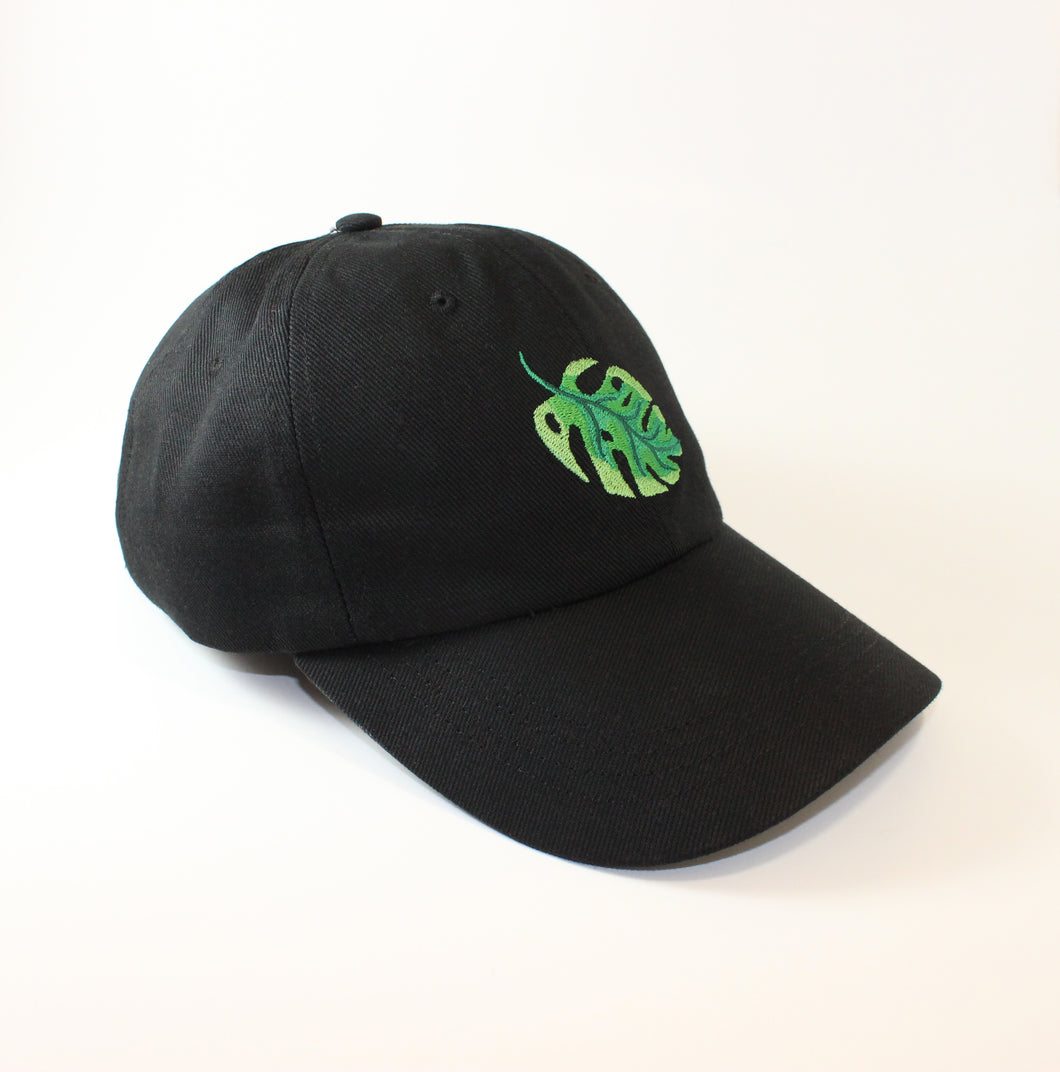 Black Monstera Dad Cap