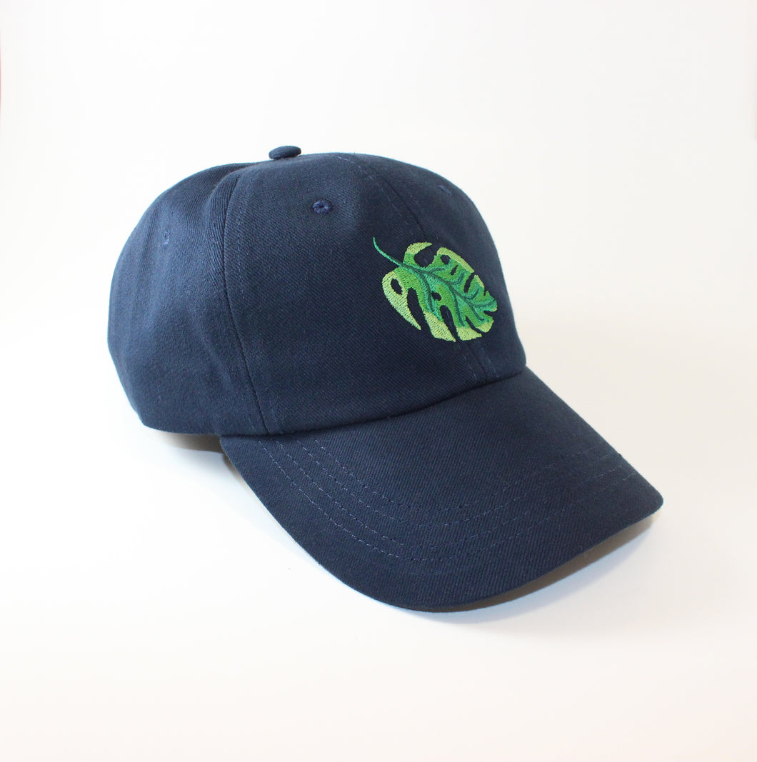 Navy Monstera Dad Cap