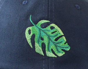 Navy Monstera Dad Cap