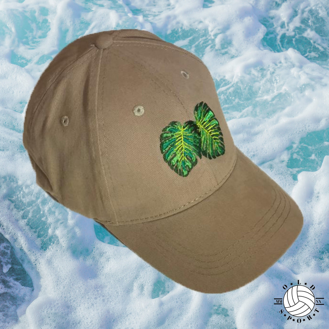 Monstera Khaki Baseball Cap