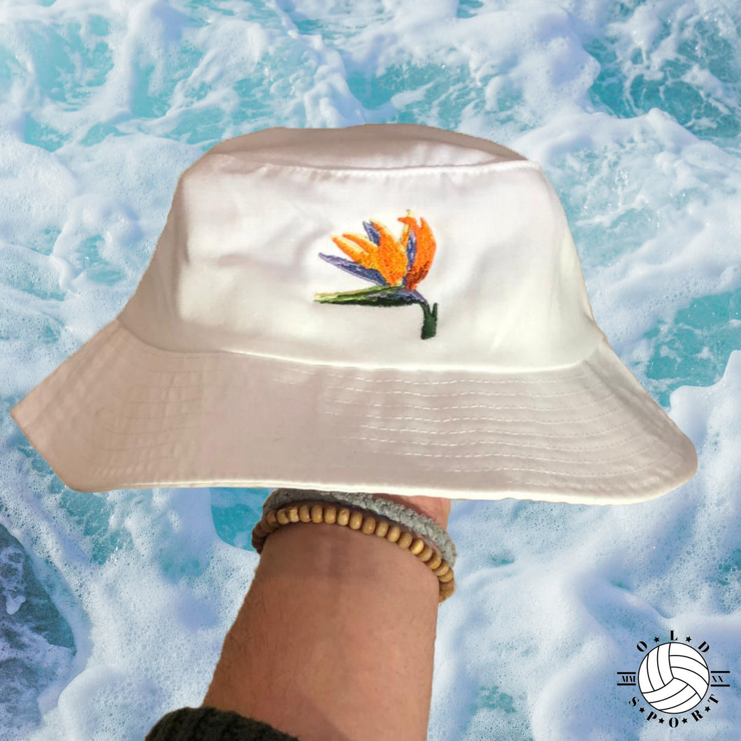 Strelitzia White Bucket Hat