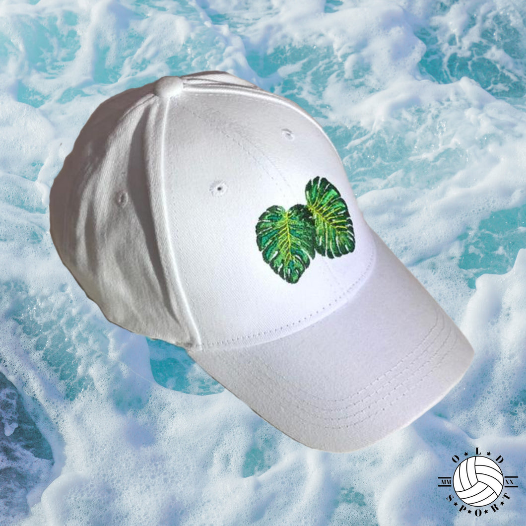 Monstera White Baseball Cap