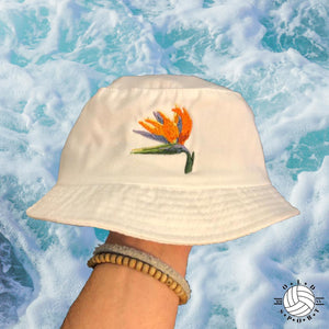 Strelitzia White Bucket Hat